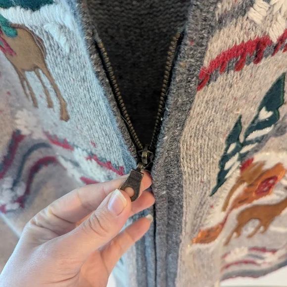 Plus Size Christmas Zip Up Sweater - Picture 5 of 8